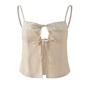 Tiger Mist Cream and White Cami Top🤍🤍